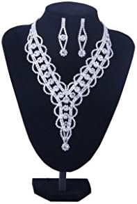 Fashion Gorgeous Wedding Bridal Prom Princess Rhinstone Crystal Necklace Earrings Jewelry Sets