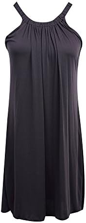 Women Summer Casual Sleeveless Beach Dress Short Mini Dress Black Size M