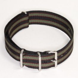 Black Maroon Green James Bond Strap in 20mm Nylon G10 MoD Military Watch Band