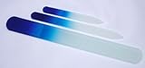 Set of 3 ~ Cobalt Blue Crystal Glass Nail Files Double Sided Small, Medium, Large Pedicure
