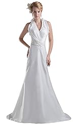 Beaded Taffeta Halter Sleeveless Evening Dress 