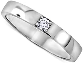 0.08CT Men's Platinum 950 Classic Wedding Band 3.5mm Wide