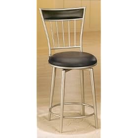 Benson Swivel Bar Stool With Black Vinyl 1 Pair 