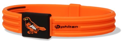 Phiten MLB Authentic Bracelet, Baltimore Orioles, Medium (6.75 Inches)