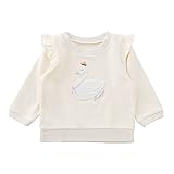 (チャックル) chuckle *スウィートガール*フリル付きスワン長袖トレーナー アイボリー 80cm P3392-80-11