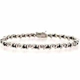 Sterling Silver 2.8ct Sapphire & Diamond Accent Tennis Bracelet