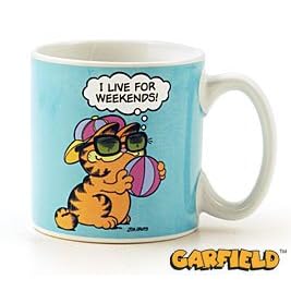 Garfield The Cat Classic Coffee Mug Cup I Live For Weekends Great Garfield Collectible by Garfield Collection