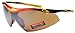 JiMarti TR22 Sport Wrap TR90 Sunglasses UV400 Unbreakable Protection for Cycling, Ski or Golf (Black/Red/Yellow)