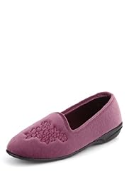 Classic Collection Floral Embroidered Pump Slippers