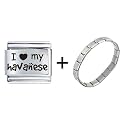 I Love My Havanese Laser Italian Charm Bracelet