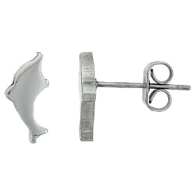 Small Surgical Steel Dolphin Stud Earrings