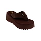 31JpwilxGCL. SL160  SODA Platform Flip Flop Sandals Dark Brown