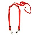 Aspen Pet 5/8" Adjustable Red Double Dog Leash 23620