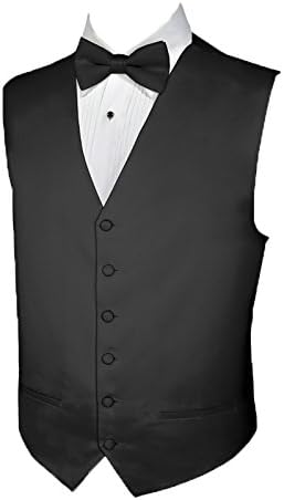 Tuxedo Vest BLACK SATIN Vest and BOWTIE XL
