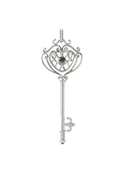 Tivolia Collection 14K White Gold Key Pendant with Black and White Diamonds
