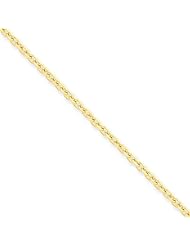14k Yellow Gold 24in 2.2mm D/C Round Open Link Cable Necklace Chain