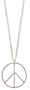 Silver Metal Hammered Peace Sign Necklace