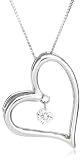 14k White Gold Floating Diamond Heart Pendant (1/6 cttw, I Color, I2 Clarity), 18