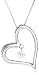 14k White Gold Floating Diamond Heart Pendant (1/6 cttw, I Color, I2 Clarity), 18