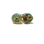 Turquoise Ring 01 Beaded Blue Genuine Adjustable Gold Plated Crystal Healing Gemstone Stone