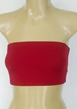 Juniors Nylon/Lycra Strapless Bandeau Crop Tube Top Bra/Swimwear Top in 30 Colors. Available Junior Sizes S-XL (Please read details and measurements)