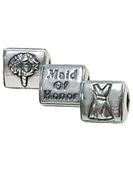 Genuine Zable (TM) Product. 925 Sterling Silver Maid of Honor Bead Charm. 100% Satisfaction Guaranteed.