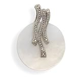 Sterling Silver White Shell and Marcasite Slide
