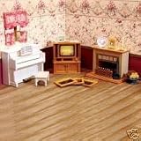 Dollhouse Living Room Accessories Set with Fireplace/ Piano/ TV