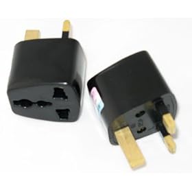 2pcs US/EU/Japan/ vers UK 3 broches Adaptateur universel de voyage/Convertisseur de prise en blanc
