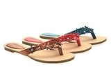 WOMENS HOLIDAY TOE POSTS FLAT SANDALS BEACH LADIES FLOWER FLIP FLOPS CORAL PINK TURQUOISE BRONZE SHOES SIZES 3-8