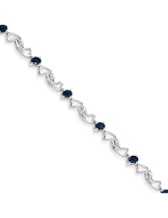 14K White Gold w/ Sapphire Gemstone Bracelet
