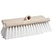 Weiler 44699 Polystyrene Bi-Level Scrub Brush with Wood Handle, 5" Head Width, 10" Overall Length, Natural
