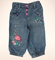 Autograph Bird Embroidered Bow Jeans