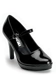 Blk Pat Mary Jane Shoe, 4 Inch