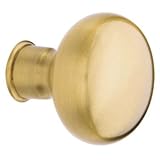 Baldwin 5000040MR Satin Brass Estate Pair of Estate Knobs without Rosettes