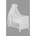 Kinderbett | Gitterbett | "NELE" | 10-teilig | WEISS | umbaubar zum Juniorbett