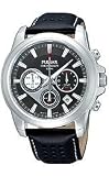 Pulsar Leather Black Dial Men's Watch #PT3075