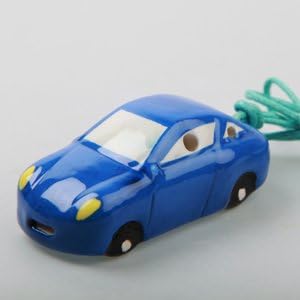 Blue Car 4 Holes Novelty Pendant Ceramic Ocarina. Great Gift, Dexterous, Easy to Carry and Learn