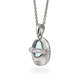 Designer Inspired Blue CZ Silver Baby Shoe Pendant