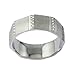 Octagon Satin Silver Bead Mens Wedding Ring