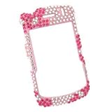 Clip On Crystal Snap-On Case for Blackberry Curve 8300 / 8310 / 8320, Pink Flower Diamond