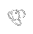 Sterling Silver Rhodium Ring with Clear CZ - Heart - Size: 6-9 Sterling Silver Rhodium Ring with Clear CZ - Heart - Size: 6-9