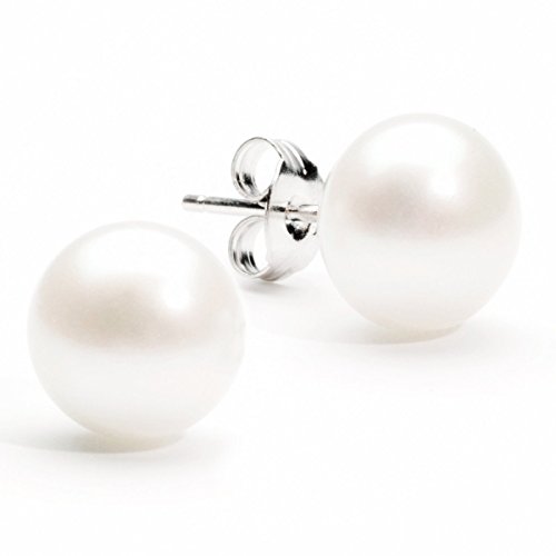 Freeman Jewels Sterling Silver Freshwater Cultured Shell Pearl Earrings Round Ball Studs