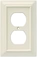 Brainerd 126444 Wood Architectural Single Duplex Outlet Wall Plate / Switch Plate / Cover, Light Almond