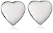 Silver Flat Heart Stud Earrings