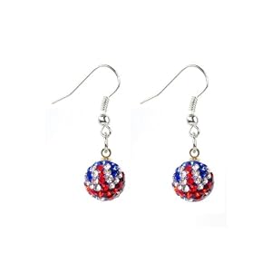 Boucles d'oreilles pendantes Shamballa - Drapeau Anglais UK