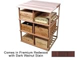 Wine Cellar Innovations Premium Redwood with Dark Walnut Stain Double Deep Case Rack with Tabletop 37x30x27-in.