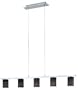 Eglo 88548A Dress, Brushed Aluminum and Chrome/Black wiped, 5-Light Pendant Light Fixture