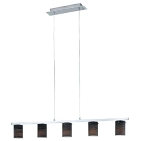 Eglo 88548A Dress, Brushed Aluminum and Chrome Black wiped, 5-Light Pendant Light Fixture by Eglo
