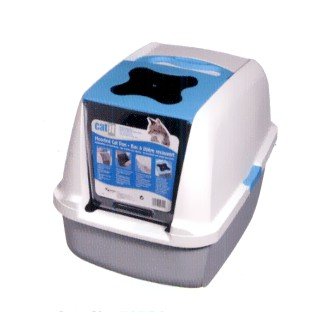 Cat It Hooded Cat Litter Pan White/Blue - Cat It 50701